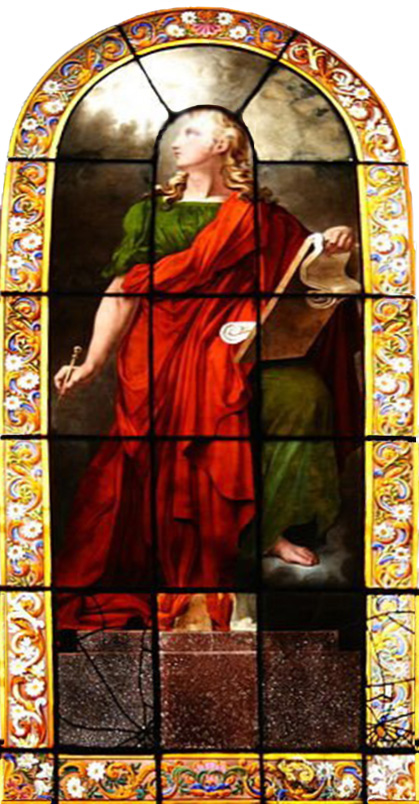 window at the catholic parish church sainte-elisabeth-de-hongrie paris